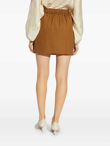 Fuste Max Mara Max Mara Tabarin Wool Blend Mini Skirt Brown Femei (BM 18204801) 4