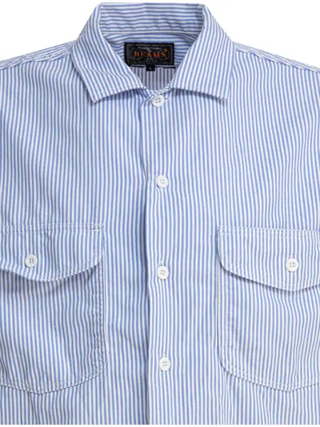 Camasi casual Beams Plus Work shirt Blue Barbati (BM 18205290) 3