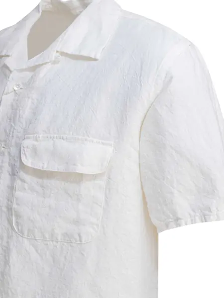 Camasi casual Beams Plus Camp collar shirt White Barbati (BM 18205293) 4