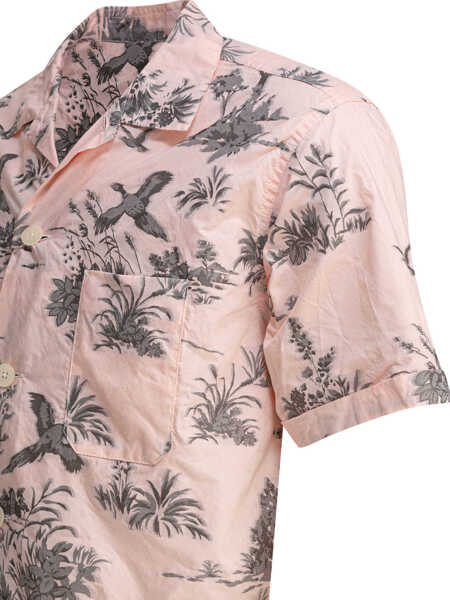 Camasi casual Beams Plus Beach shirt Pink Barbati (BM 18205302) 4