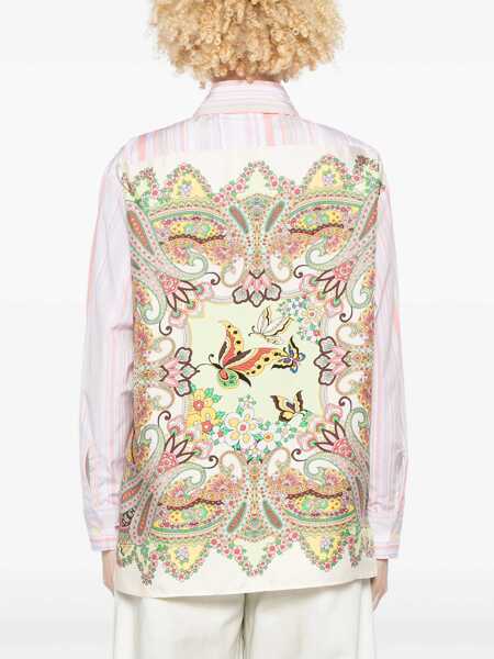 Camasi office ETRO Striped shirt with print on the back Pink Femei (BM 18205464) 4