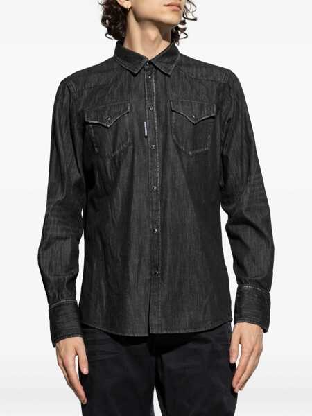 Camasi casual DSQUARED2 Classic Western Shirt BLACK Barbati (BM 18205534) 3