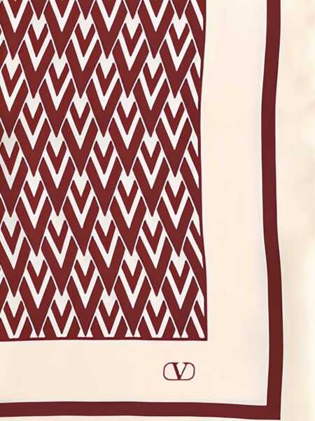Esarfe Valentino Garavani Toute la V silk Scarf CREMA/ROSSO Femei (BM 18205558) 3