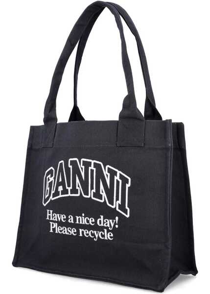 Genti de mana Ganni Large Tote Bag CHARCOAL Femei (BM 18205741) 4