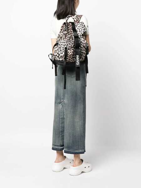 Rucsacuri Ganni Zaino In Tessuto Riciclato ANIMALIER Femei (BM 18205753) 2