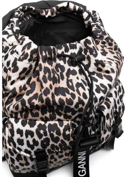 Rucsacuri Ganni Zaino In Tessuto Riciclato ANIMALIER Femei (BM 18205753) 5