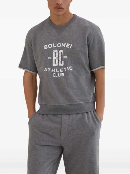 Bluze de trening Brunello Cucinelli Short-sleeve Sweatshirt GRIGIO MEDIO Barbati (BM 18205879) 3