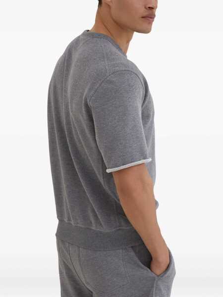 Bluze de trening Brunello Cucinelli Short-sleeve Sweatshirt GRIGIO MEDIO Barbati (BM 18205879) 4