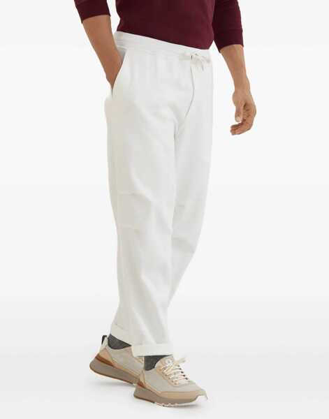 Pantaloni de trening Brunello Cucinelli Monochrome Sweatpants OFF WHITE Barbati (BM 18205900) 3