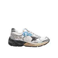 Sneakers Golden Goose Upper In White Mesh And Silver Laminated Leather Barbati