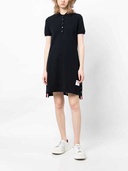 Tricouri Polo Thom Browne Cotton Pique Polo Shirt Dress BLUE Femei (BM 18211657) 2