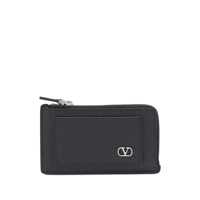 Portofele Valentino Garavani Black Leather Card Holder Barbati