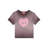 Topuri Diesel `T-Ele` Brown Cotton Blend T-Shirt Femei