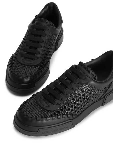 Sneakers Dolce & Gabbana Portofino Black Sneakers With Mesh Inserts And Embossed Logo On The Side In Leather Man Black Barbati (BM 18215559) 4
