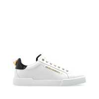 Sneakers Dolce & Gabbana White And Black Leather Sneakers Femei