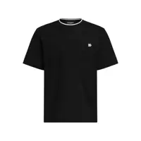 Tricouri Black Crewneck T-Shirt With Logo Embroidery On The Front In Cotton Man Barbati