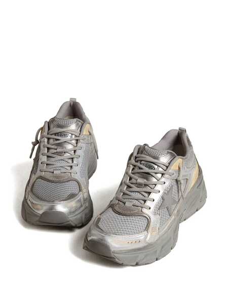 Sneakers Golden Goose Golden Goose Lightstar Laminated Leather Suede And Net Upper Tpu Star Net Heel And Spur SILVER/GOLD Femei (BM 18217428) 3