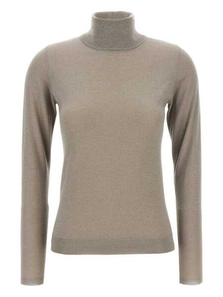 Pulovere Brunello Cucinelli Brunello Cucinelli Sparkling Turtleneck Sweater Beige Femei (BM 18218130) 1