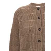 Cardigane Brunello Cucinelli Dama - Cardigane Brunello Cucinelli Brunello Cucinelli Rustic Dazzling Net Cardigan BROWN Femei (BM 18218235) - B-mall.ro