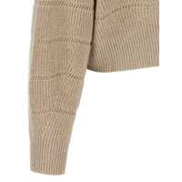 Pulovere Brunello Cucinelli Dama - Pulovere Brunello Cucinelli Brunello Cucinelli Rustic Dazzling Net Cropped Sweater Beige Femei (BM 18218268) - B-mall.ro