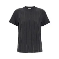 Topuri Brunello Cucinelli Micro Sequin T-Shirt Femei