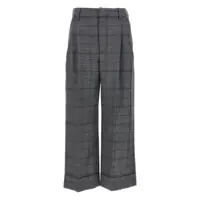 Pantaloni casual Brunello Cucinelli Pied De Poule Wool Pants Femei