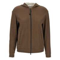 Bluze de trening Brunello Cucinelli 'Precious Zipper Pull' Hoodie Femei