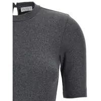 Topuri Brunello Cucinelli Dama - Topuri Brunello Cucinelli Brunello Cucinelli Monile Ribbed T-Shirt GRAY Femei (BM 18218577) - B-mall.ro