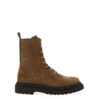 Bocanci Brunello Cucinelli Suede Combat Boots Monile Femei