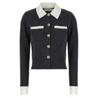 Cardigane Self-Portrait 'Grey Contrast Collar' Cardigan Femei