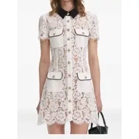 Rochii Self-Portrait 'White Lace Contrast Collar Mini' Dress Femei