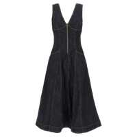 Rochii Self-Portrait 'Indigo Denim Midi' Dress Femei