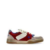Sneakers Red Sneakers With Suede Inserts And Embossed Logo On The Side In Leather Man Barbati