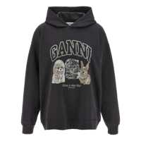 Bluze de trening Ganni 'Grey Animal Print' Hoodie Femei