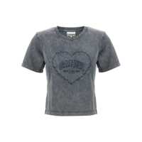 Tricouri Ganni 'Grey Washed Heart' T-Shirt Femei