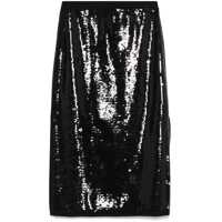 Fuste Black Midi Skirt With Sequins All-Over In Technical Fabric Woman Femei