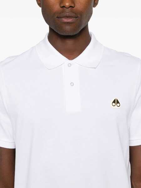 Tricouri Polo Moose Knuckles Everett Gold Polo Shirt WHITE Barbati (BM 18227668) 4