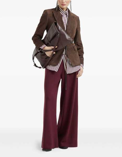 Pantaloni casual Brunello Cucinelli Wool Pants AMARANTO Femei (BM 18227722) 2