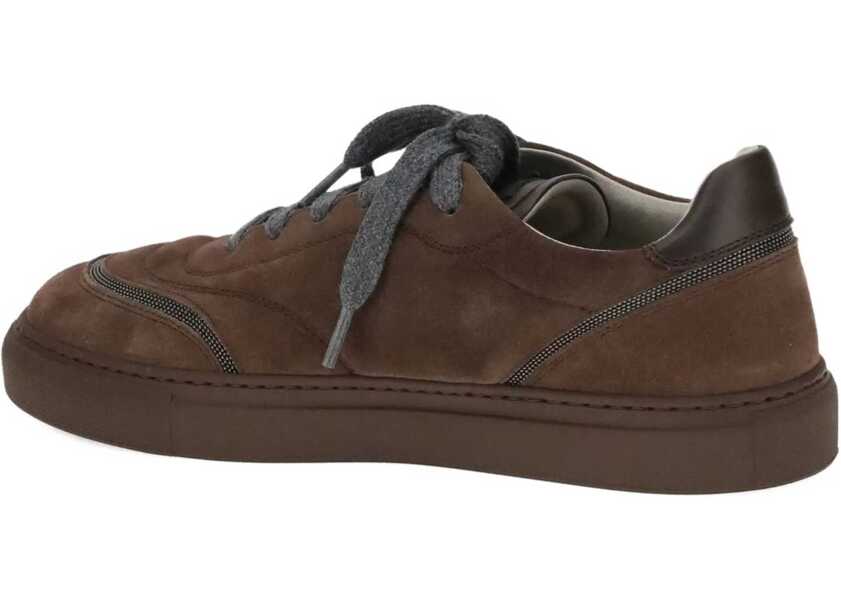 Sneakers Brunello Cucinelli Suede Sneakers BURGUNDY Femei (BM 18227917) 4