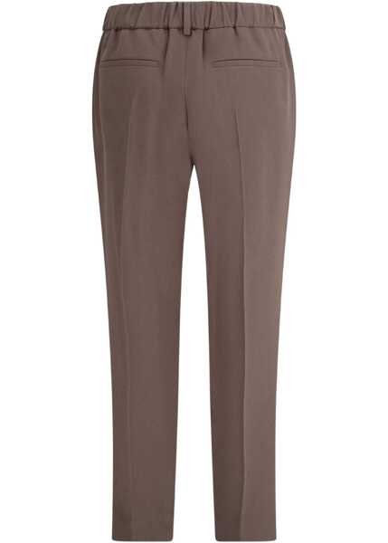 Pantaloni Brunello Cucinelli Tailored Pants DARK CHOCOLATE Femei (BM 18227953) 2