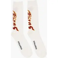 Sosete Wool Blend Long Socks With Contrasting Detail Barbati