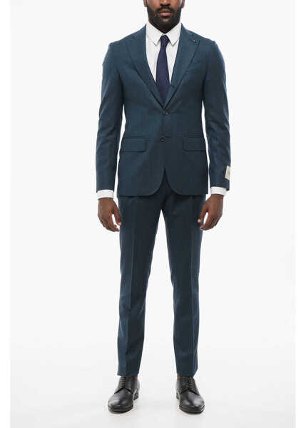 Costume CORNELIANI Cc Colection Wool Retailored Suit With Flap Pockets Light Blue Barbati (BM 18228367) 1