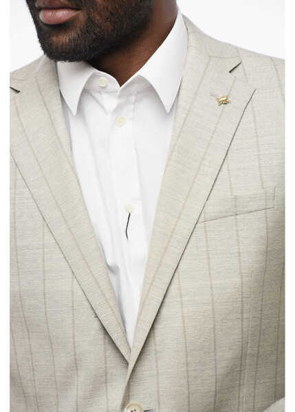 Costume CORNELIANI Cc Collection Pinstriped Refined Virgin Wool Suit Beige Barbati (BM 18228376) 3