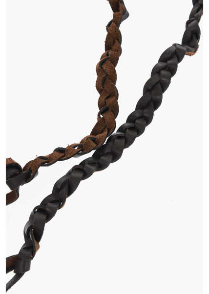 Coliere DSQUARED2 Braided Leather Rodeo Boy Necklace Brown Barbati (BM 18228394) 3
