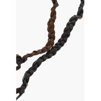 Coliere pentru Barbati - Coliere DSQUARED2 Braided Leather Rodeo Boy Necklace Brown Barbati (BM 18228394) - B-mall.ro
