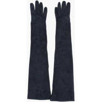 Manusi Suede Leather Gloves With Buttons Femei