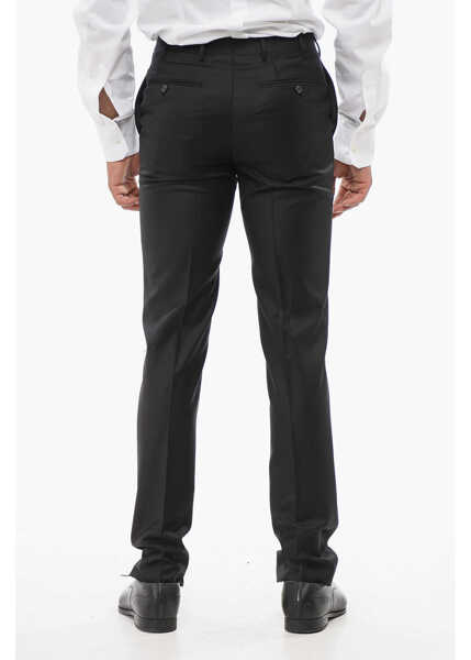Pantaloni eleganti CORNELIANI Trend Virgin Wool Pants With Belt Loops Black Barbati (BM 18228511) 2