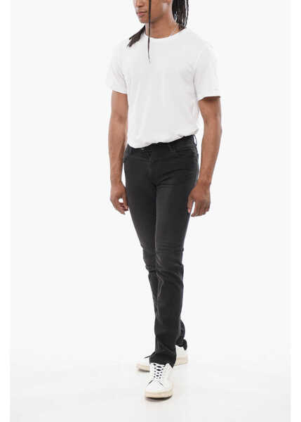 Blugi slim fit CORNELIANI Id Stretch Cotton Slim Fit Denims 16Cm Black Barbati (BM 18228562) 4