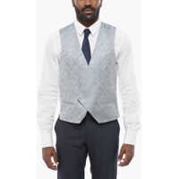 Veste costum Embroidered Silk Double Breasted Vest With Jetted Pockets Barbati