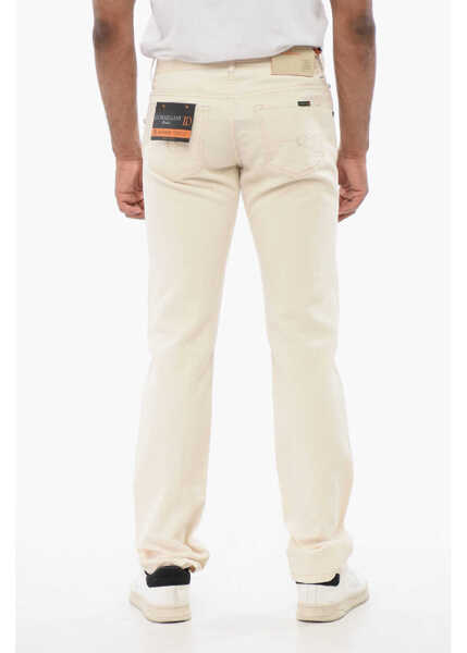 Pantaloni casual CORNELIANI Id Cotton And Linen 5 Pockets Selvedge Pants With Visible St Beige Barbati (BM 18228922) 2